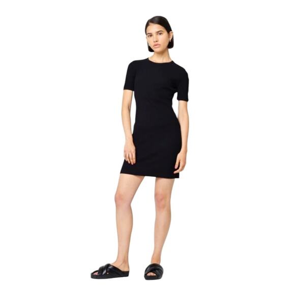 NWOT John Elliott Cotton Ribbed Black Mini Dress - Sz Small - Picture 1 of 9